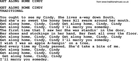 lyrics get along home cindy.